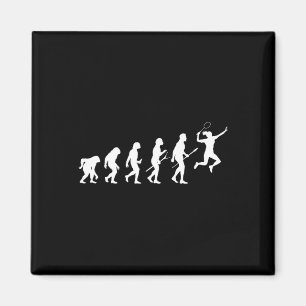 Die lustige Evolution eines Dminton-Spielers Fraue Magnet