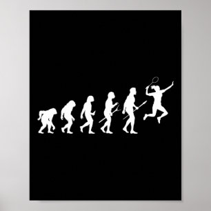 Die lustige Evolution eines Dminton-Spielers Fraue Poster
