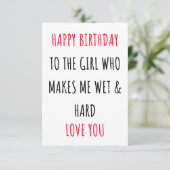 Die lustige Geburtstagskarte für sie Dankeskarte (Stehend Vorderseite)