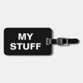 Die lustige Gepäckmarke mit "My Stuff" darauf Gepäckanhänger (Vorderseite horizontal)