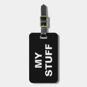 Die lustige Gepäckmarke mit "My Stuff" darauf Gepäckanhänger (Vorderseite vertikal)