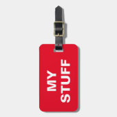 Die lustige Gepäckmarke mit "My Stuff" darauf Gepäckanhänger (Vorderseite vertikal)