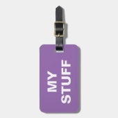 Die lustige Gepäckmarke mit "My Stuff" darauf Gepäckanhänger (Vorderseite vertikal)