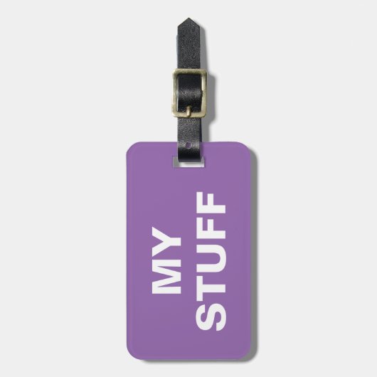 Die lustige Gepäckmarke mit "My Stuff" darauf Gepäckanhänger (Vorderseite vertikal)