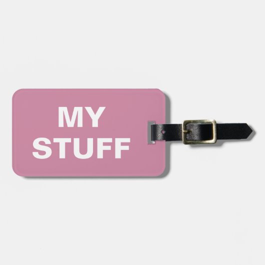 Die lustige Gepäckmarke mit "My Stuff" darauf Gepäckanhänger (Vorderseite horizontal)