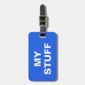 Die lustige Gepäckmarke mit "My Stuff" darauf Gepäckanhänger (Vorderseite vertikal)