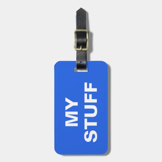 Die lustige Gepäckmarke mit "My Stuff" darauf Gepäckanhänger (Vorderseite vertikal)