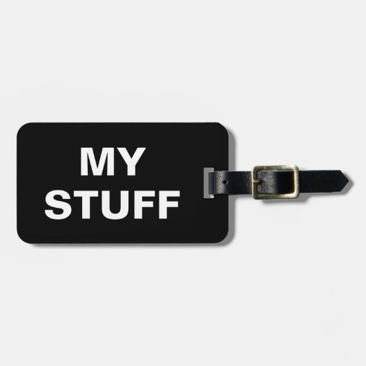 Die lustige Gepäckmarke mit "My Stuff" darauf Gepäckanhänger (Vorderseite horizontal)