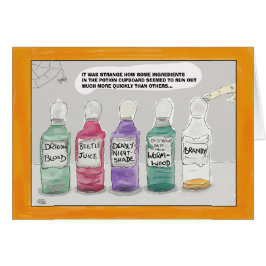 Die lustige Halloween Cartoon Grußkarte: Tränke..