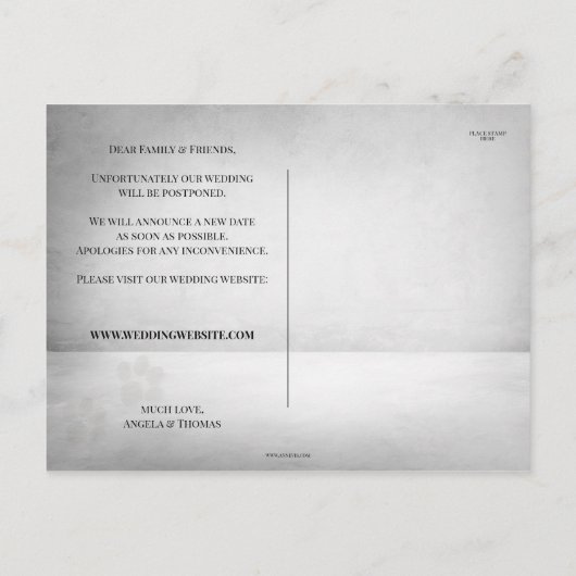 Die lustige Katze ändert das Datum Hochzeit Postpo Ankündigungspostkarte (Rückseite)