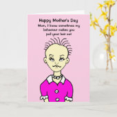 Die lustige Mutter holt sich das Haar aus dem Mutt Karte (Gelbe Blume)