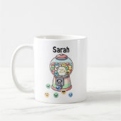 Die lustige Niedliche Gummiballmaschine, Name der Kaffeetasse (Links)