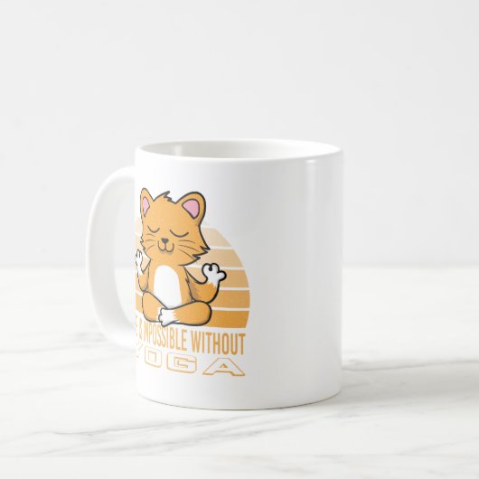 Die lustige niedliche Katze, die Yoga macht. Kaffeetasse (Vorderseite Links)