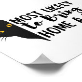 Die lustige schwarze Katze bringt höchstwahrschein Poster (Ecke)