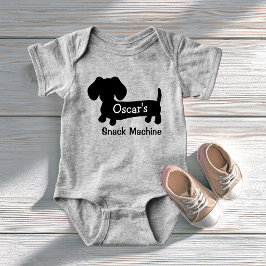 Die lustige Snackmaschine der Dackel Baby Strampler
