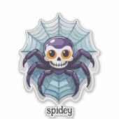 Die lustige Spinne mit dem Schädel Aufkleber (Vorderseite)