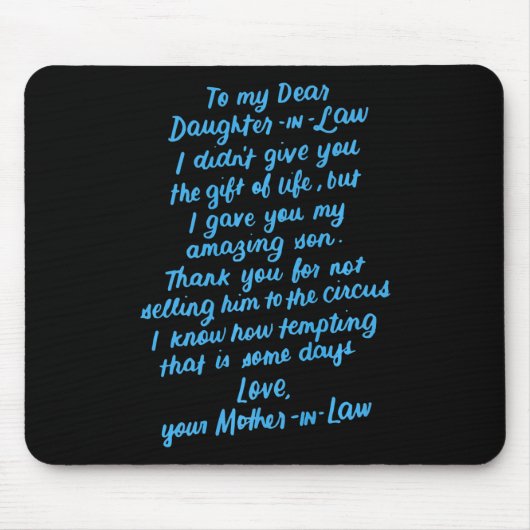 Die lustige Tochter im Jura zu meiner lieben Tocht Mousepad (Vorne)