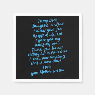 Die lustige Tochter im Jura zu meiner lieben Tocht Serviette