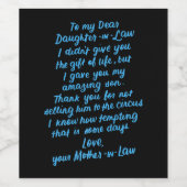 Die lustige Tochter im Jura zu meiner lieben Tocht Weinetikett (Einzelnes Label)