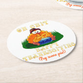 Die lustige Türkei erkennt, dass es Erntedank ist! Runder Pappuntersetzer (Angewinkelt)