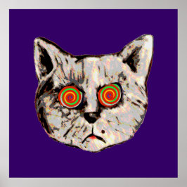 Die lustige verrückte Katze Poster