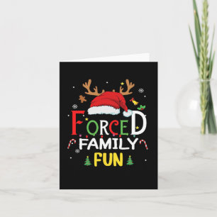 Die lustige Weihnachtsmannmütze zwang Familie Spaß Karte