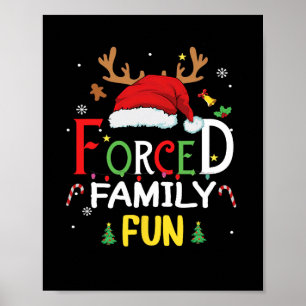Die lustige Weihnachtsmannmütze zwang Familie Spaß Poster