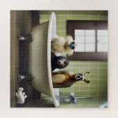 Die lustigen Tiere im Bad Puzzle (Horizontal)