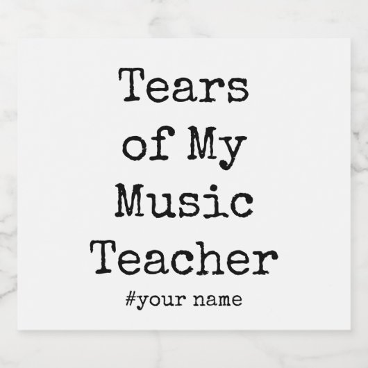 Die lustigen Tränen meines Musiklehrers | Gitarren Schaumweinetikett (Einzelnes Label)