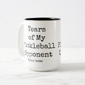 Die lustigen Tränen meines Pickleball Gegners einz Zweifarbige Tasse (Vorderseite Links)