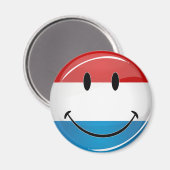 Die luxemburgische Flagge lächeln Magnet (Vorderseite/Rückseite)