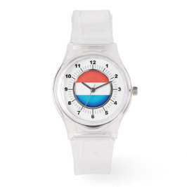 Die luxemburgische Flagge Sporty Pink Silicon Watc Armbanduhr