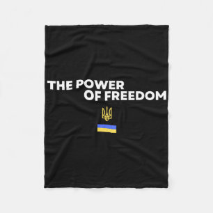 Die Macht der Freiheit Dreizack Ukrainische Flagge Fleecedecke