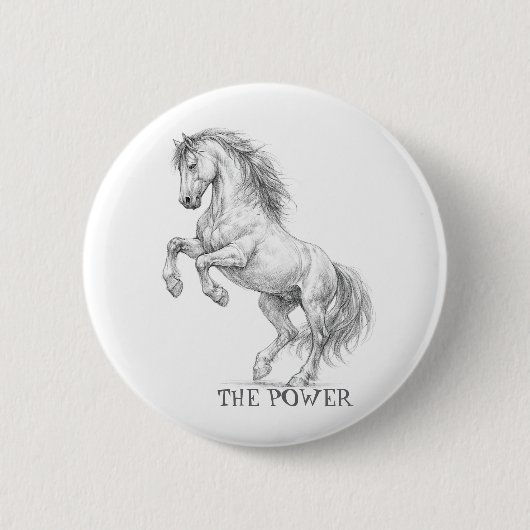 Die Macht des Hengstes | Majestätisches Pferd Graf Button (Vorderseite)