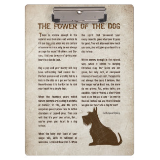 Die Macht des Hundes Gedicht - Rudyard Kipling Klemmbrett
