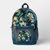 Die mächtige Gegenwart der Löwen Bedruckter Rucksack (Vorderseite)