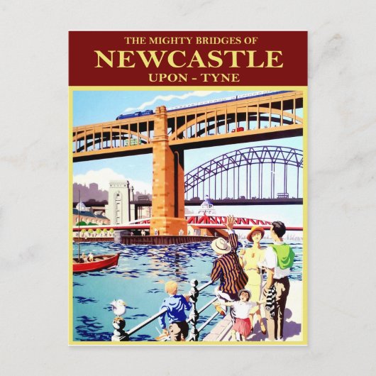 Die mächtigen Brücken von Newcastle, On-Tune, Vint Postkarte (Vorderseite)