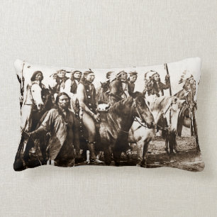 Die mächtigen Sioux Vintage Indianerkrieger Lendenkissen