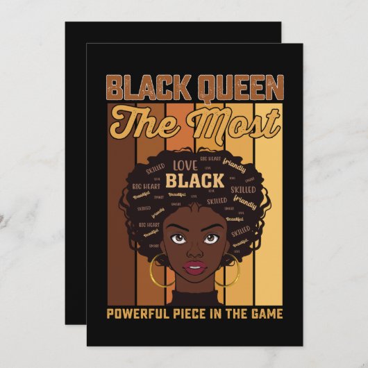 Die mächtigste Melanin Black Girl Einladung (Vorne/Hinten)
