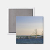 Die Mackinac-Brücke, die über die Straße von 3 Magnet (Vorderseite/Rückseite)
