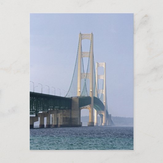 Die Mackinac-Brücke, die über die Straße von Postkarte (Vorderseite)