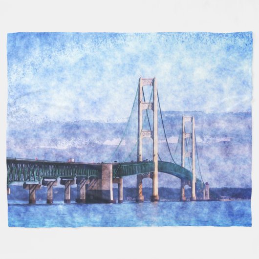 Die Mackinac-Brücke Fleecedecke (Vorderseite (Horizontal))