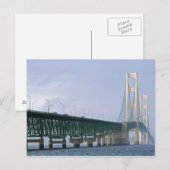 Die Mackinac-Brücke über die Straße 2 Postkarte (Vorne/Hinten)