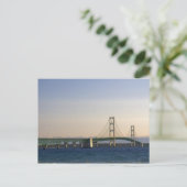 Die Mackinac-Brücke über die Straße 3 Postkarte (Stehend Vorderseite)
