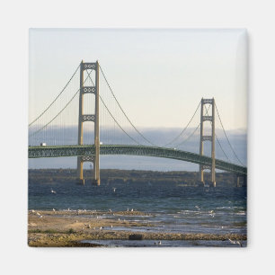 Die Mackinac-Brücke über die Straße 4 Magnet