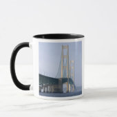 Die Mackinac-Brücke über die Straße von Tasse (Links)