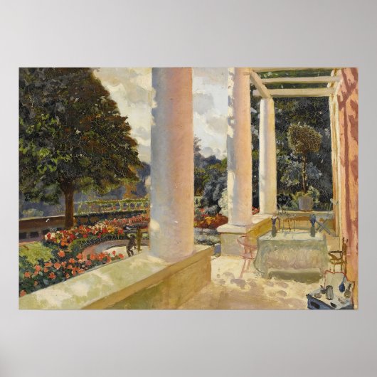 Die MacMonnies Anwesen Terrasse in Giverny Poster (Vorne)