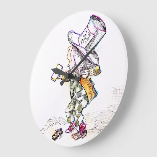 Die Mad Hatter Wall Clock Große Wanduhr (Winkel)