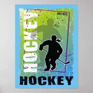 Die Mädchen-abstrakter Hockey-Spieler der Frauen Poster