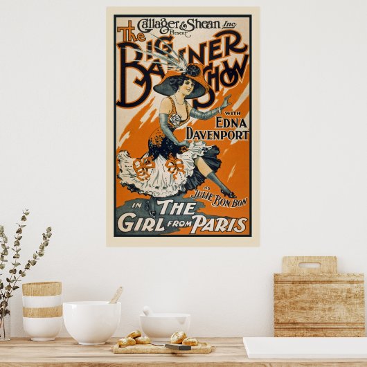 Die Mädchen aus Paris Vintage Poster (Küche)
